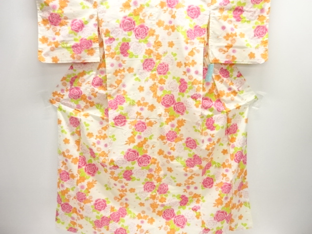 JAPANESE KIMONO / YUKATA / COTTON / SAKURA & ROSE